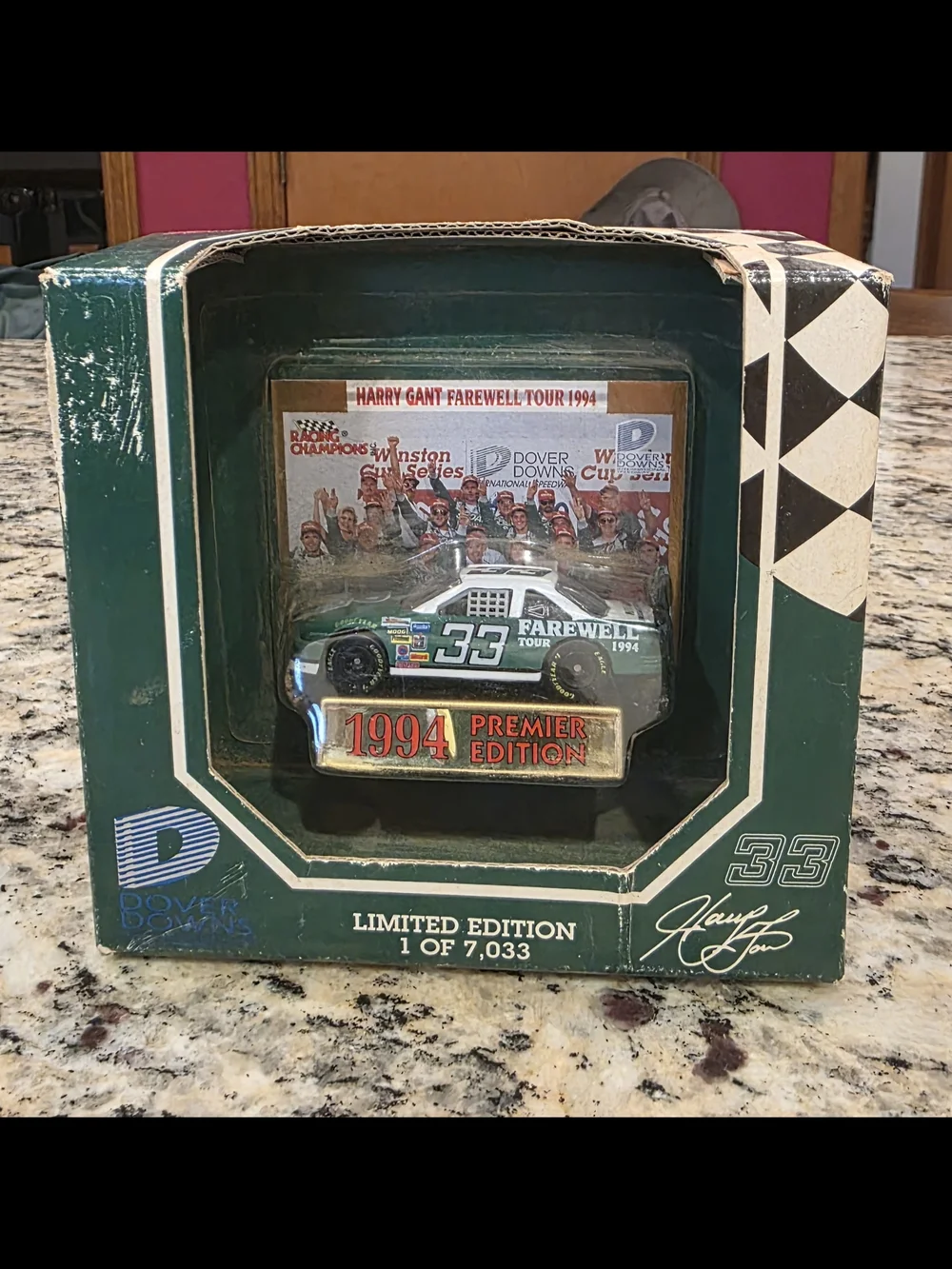 Harry Gant #33 Farewell Tour 1994 Die-Cast Race Car Toy - Green - AUTOGRAPHED!